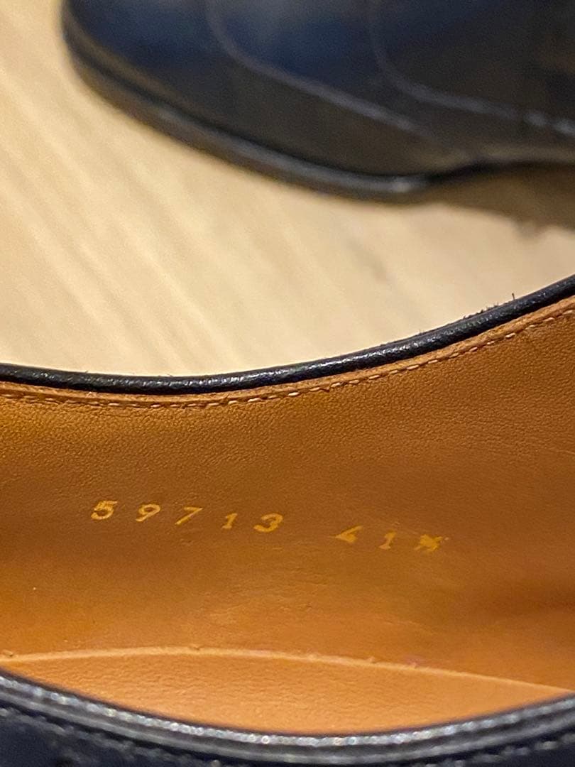 ランバン　レザーシューズ　ネイビー　25.5cm 革靴　メンズ