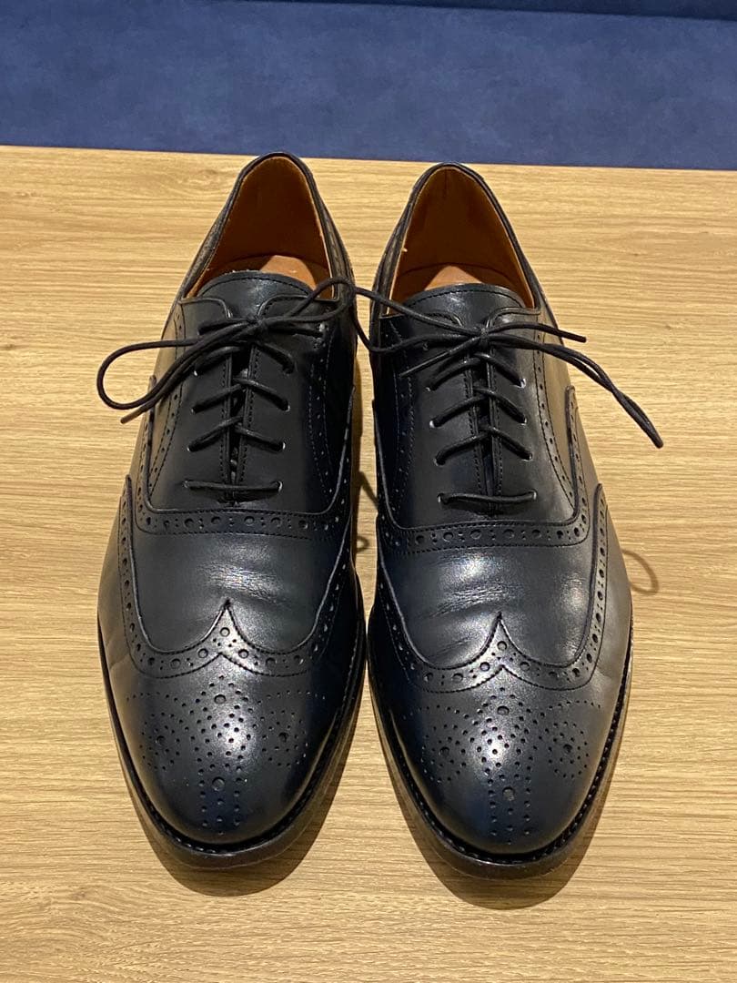 ランバン　レザーシューズ　ネイビー　25.5cm 革靴　メンズ