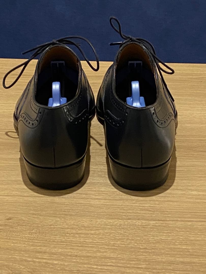 ランバン　レザーシューズ　ネイビー　25.5cm 革靴　メンズ