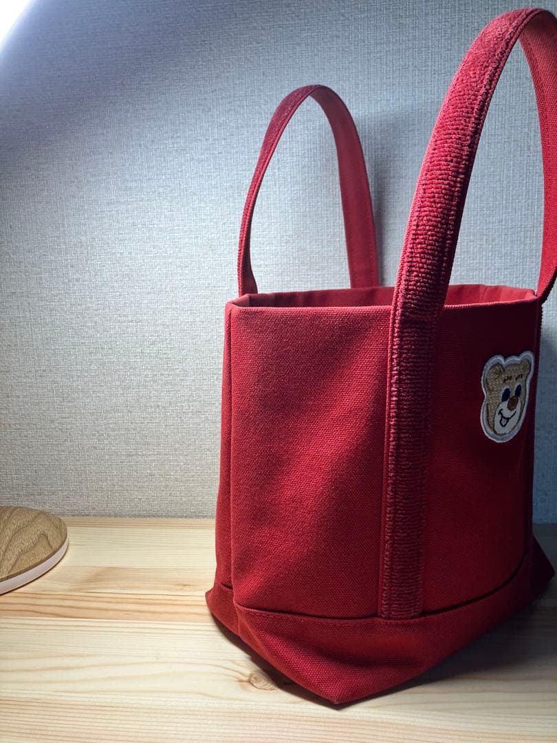 Used☆フェイラー オールドテディワッペン トートバッグ 小 ワイン色