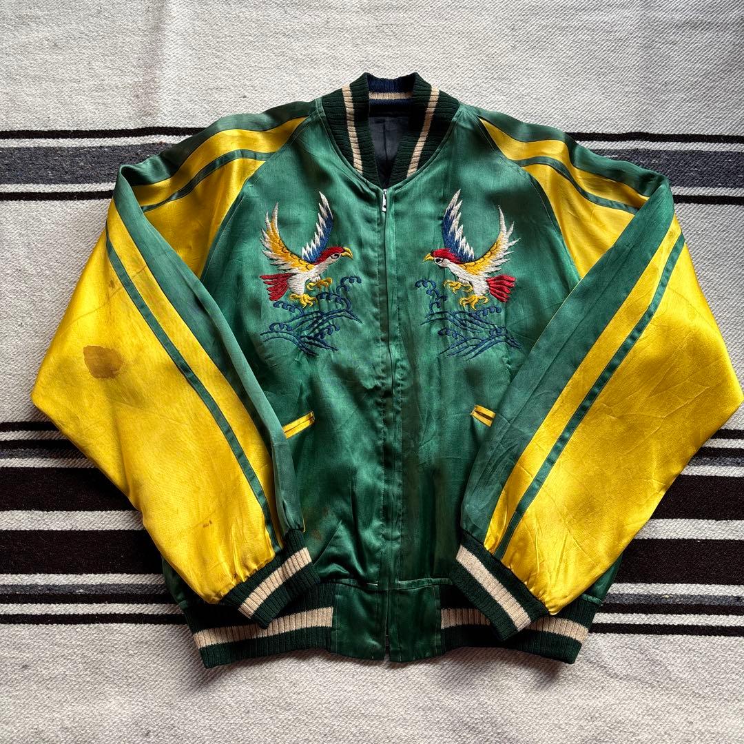 ネイバーフッドスーベニアジャケット/M青刺繍ワッペン中綿キルティング