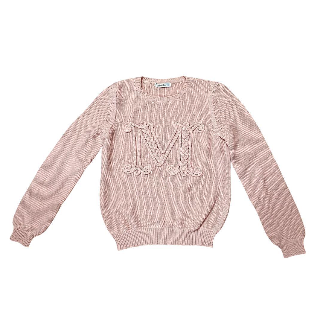 MaxMara マックスマーラ　ピンク M刺繍 ニットセーター 長袖 ピンク系 Max Mara(マックスマーラ) ニット・セーター(レディース