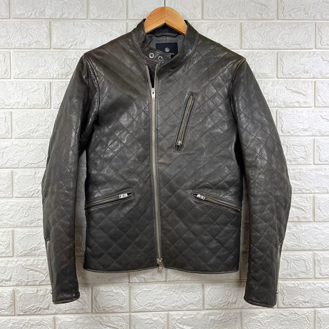 ユナイテッドアローズ ラムレザー キルティング シングル レザー