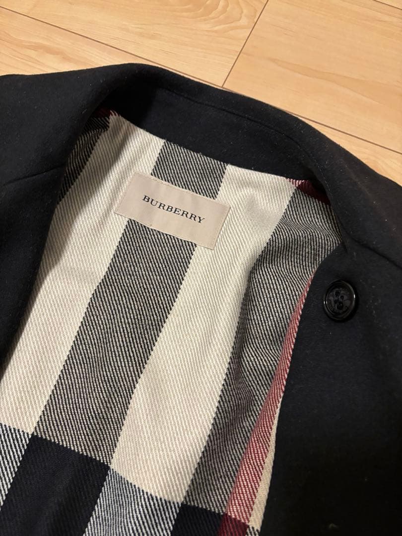 大人も着用OK】BURBERRY♡ダブルブレストコート ピーコートの通販はau