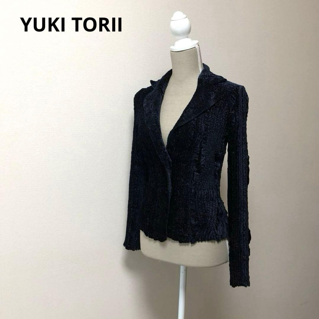ユキトリイ☆YUKI TORII☆Gプリーツ☆ベルベット☆ジャケット