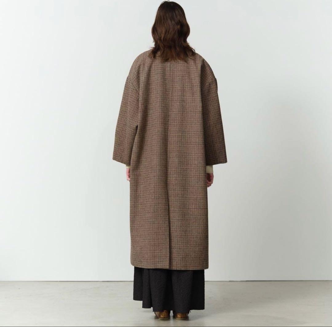 新品 Eaphi NO COLLAR WOOL CHECK COAT - メルカリ