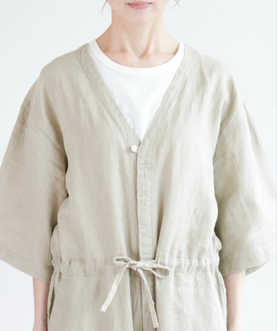 “ソラモナポッシェ”リネンオールインワンサロペット・ブラック・未使用品