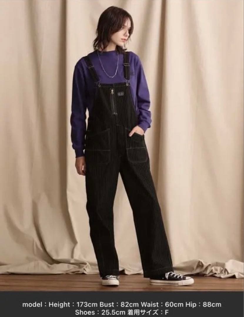 Schott ブラック コーデュロイ サロペット Schott N.Y.C（ショット） サロペット オーバーオール レディース