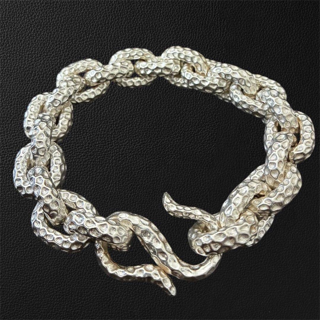 2点セット ヘビーケーブル ブレスレット ヴィンテージチェーン S925