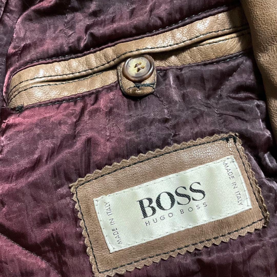 専用 Hugo Boss 本革レザー MA-1 ボンバージャケット ゆるダボ - メルカリ