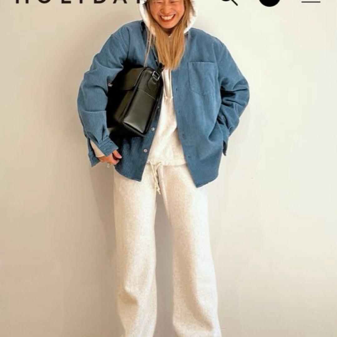 HOLIDAY ブルー ダメージ コーディロイ シャツジャケット - メルカリ