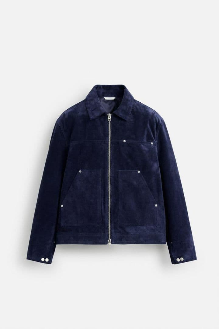 ZARA ジャケット スプリットスエードレザージャケット - メルカリ