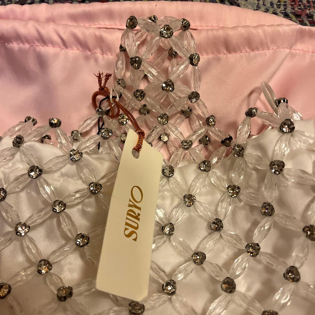 SURYO BIJOU BAG ビジューバッグ ストーン 白 - メルカリ