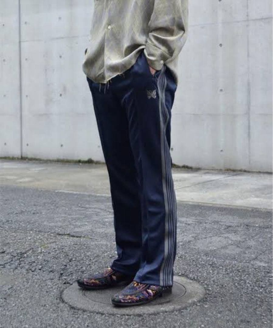 ニードルス トラックパンツ（ネイビー×グレー）NEEDLES - メルカリ