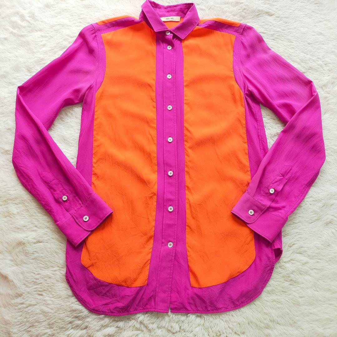 CELINE セリーヌ フィービー期 シルク シャツ バイカラー - メルカリ