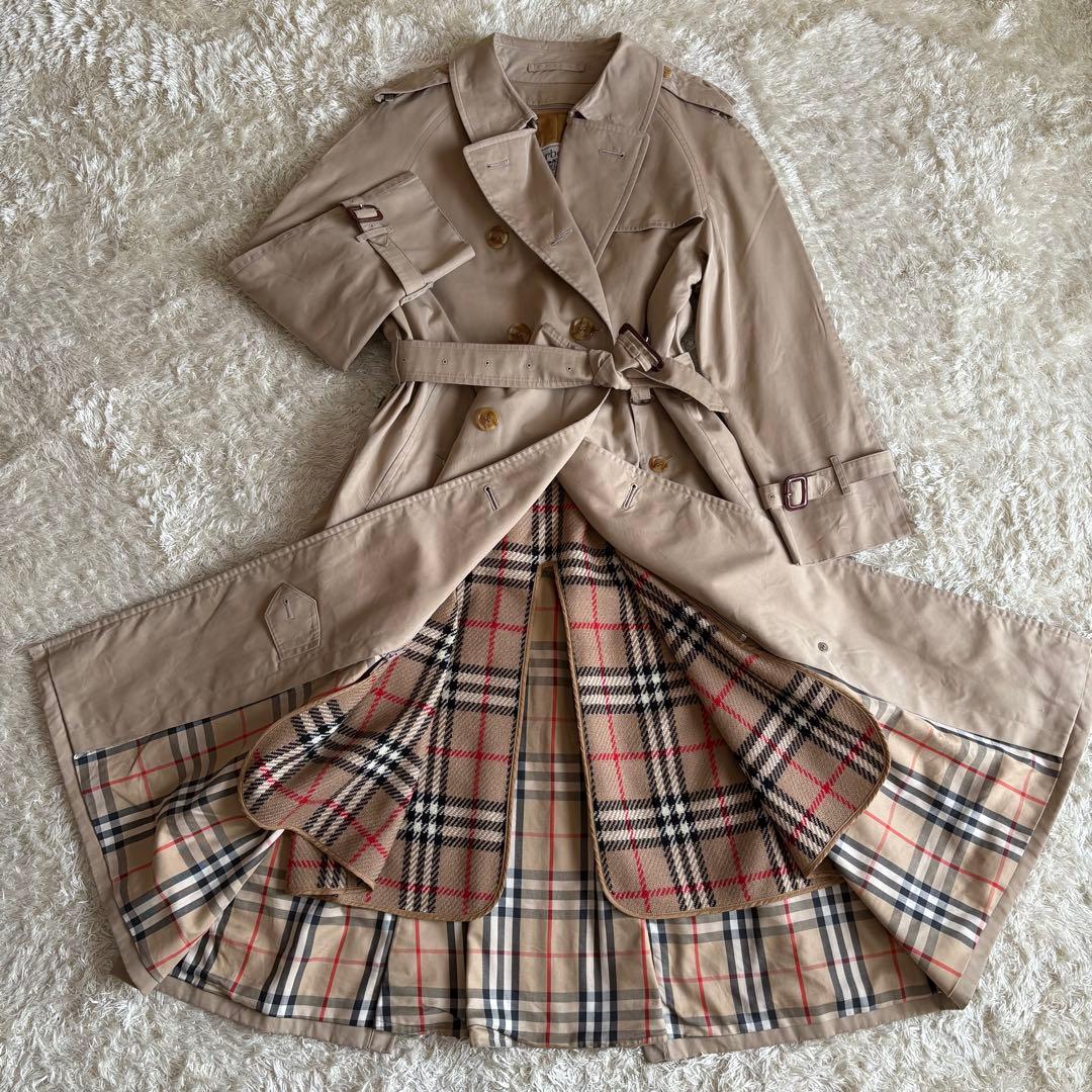 バーバリー トレンチコート ノバチェック ライナー M レディース 白