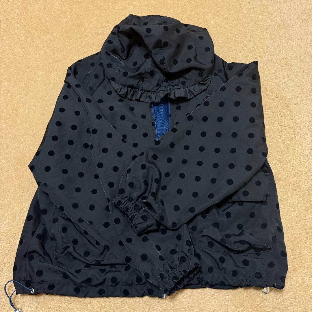 oheshio ドット フリル フード ウィンドブレーカー ジャンパー
