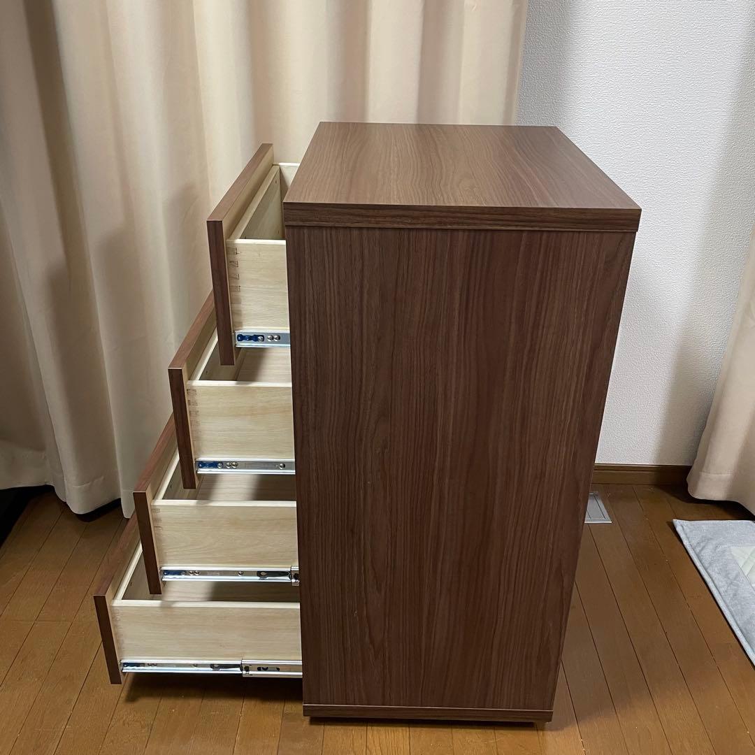 美品 丸繁木工 COMO 604 4段チェスト プッシュタイプ 国産品 タンス