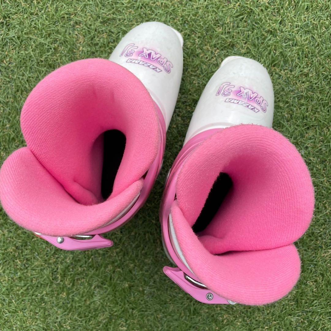 スキー 子ども ジュニア 3点セット スキー板 ブーツ ストック ピンク