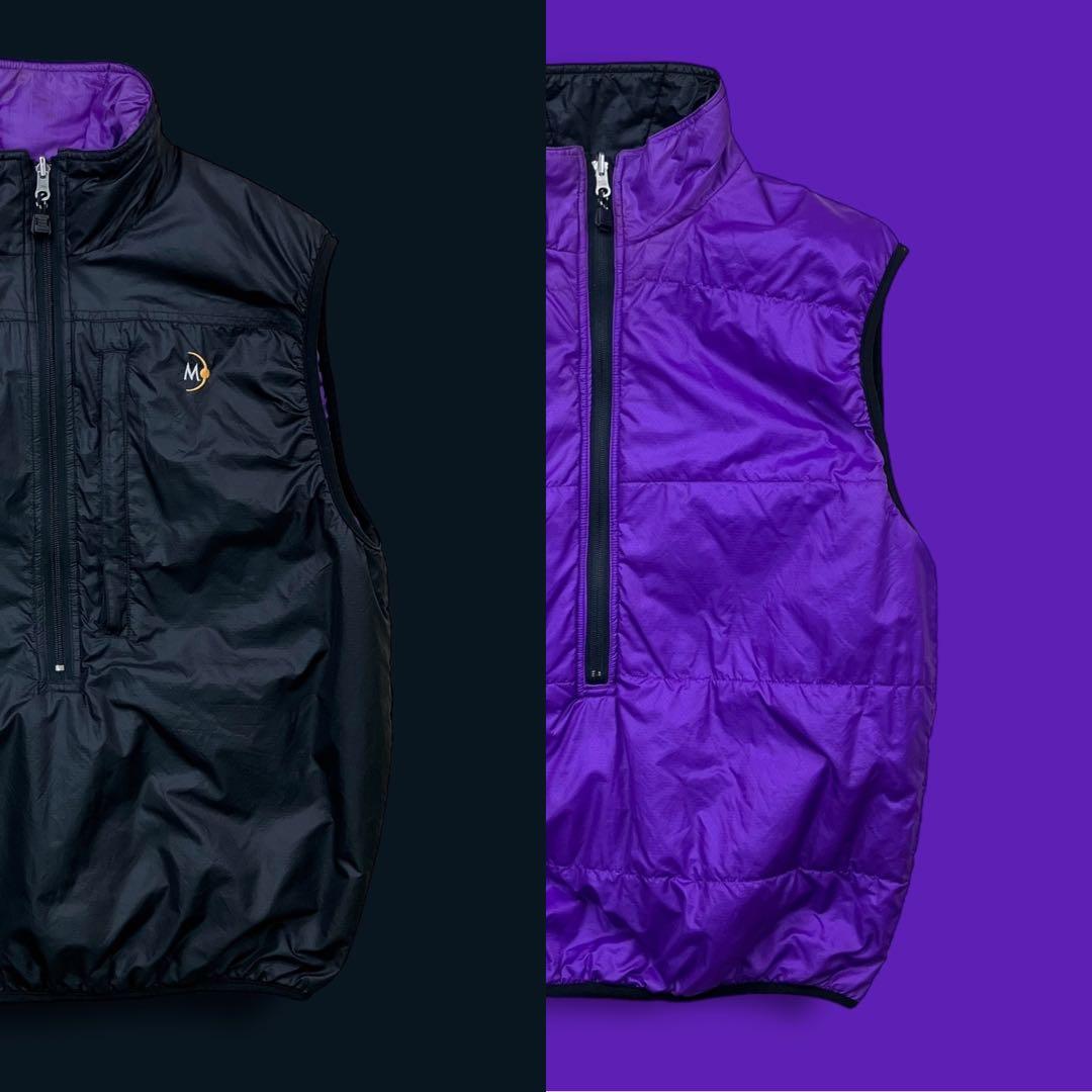 90s MOONSTONE パッカブルリバーシブル中綿ベスト ハーフジップ ギア