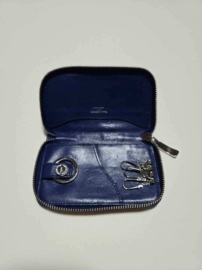 4点セット】ペッレモルビダ 長財布・小銭入れ2個・キーケース ネイビー