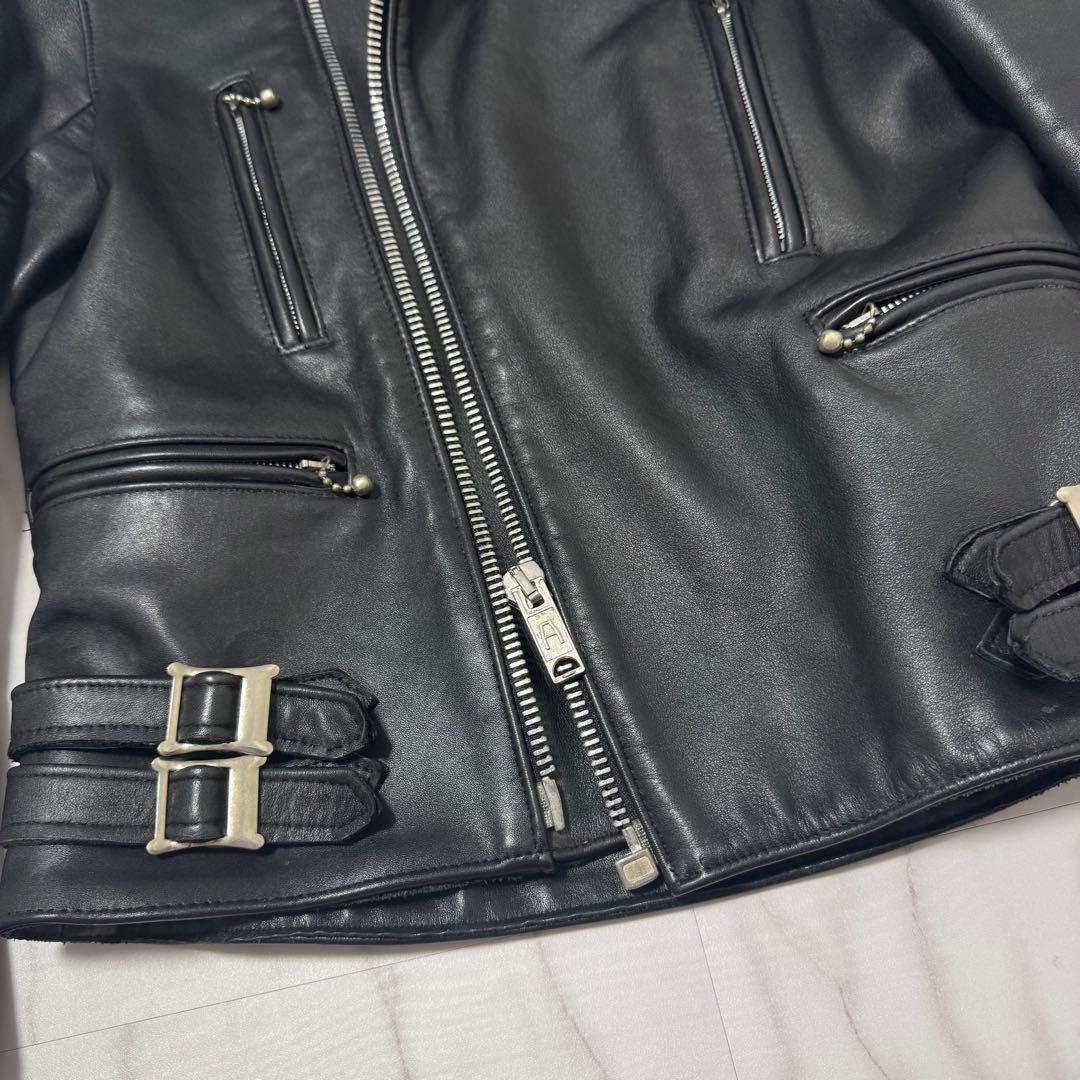 美品✨666 レザーダブルライダースジャケット ステアハイド ブラック