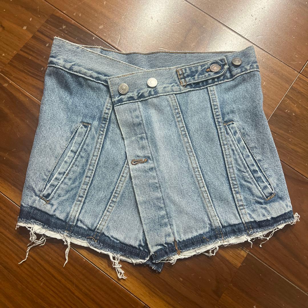 pollen vintage デニム巻きスカート - メルカリ