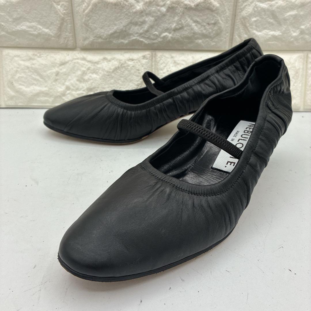 【美品】NEBULONI E. ネブローニ ギャザー パンプス 37 ブラック 美品】NEBULONI E. ネブローニ ギャザー パンプス 37 ブラック 美品