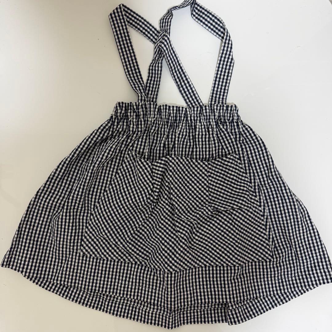 新品ギンガムチェック サスペンダー付きスカート 120cm相当 - メルカリ