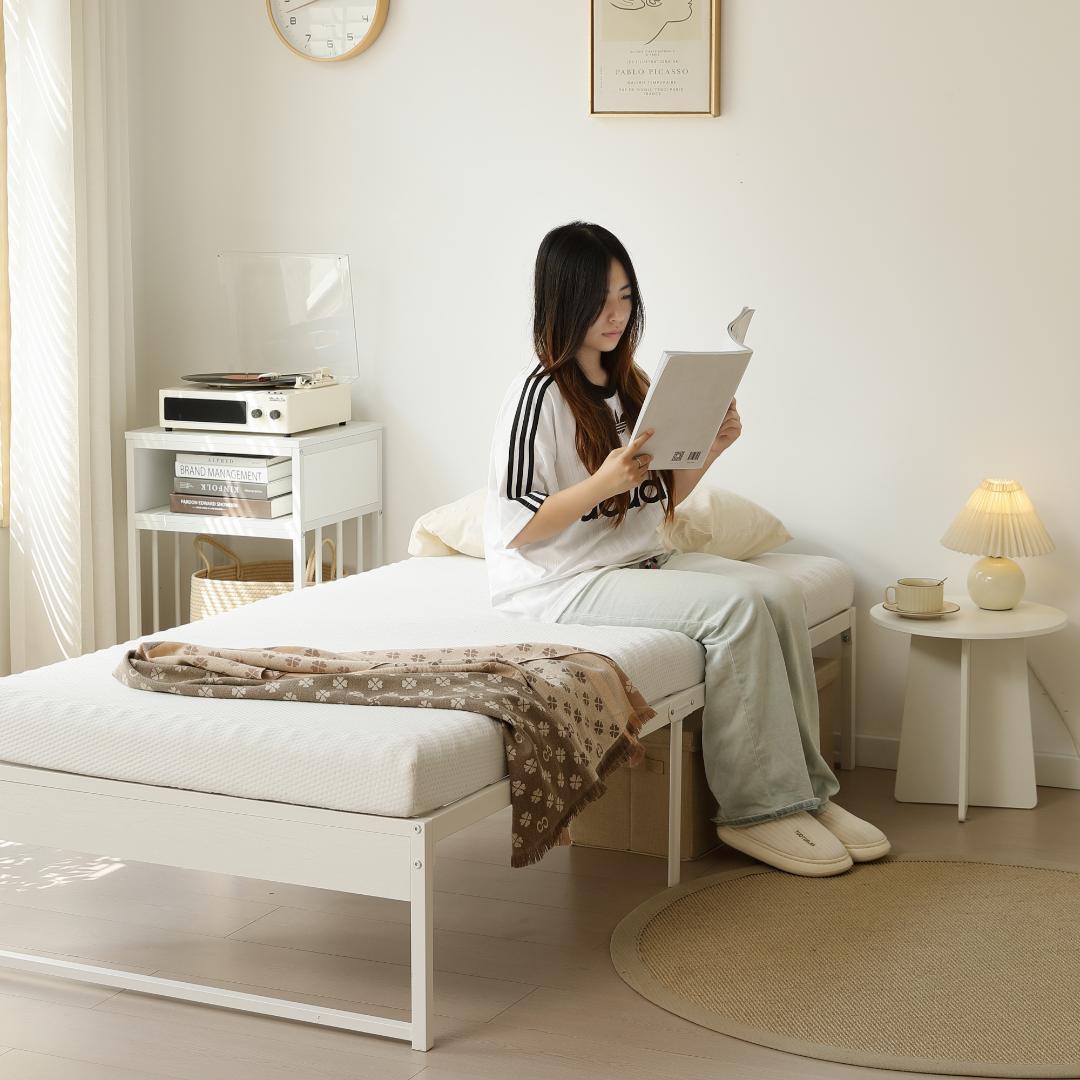 赤字価格！【シングル S】ベッドフレーム パイプ+木 シングルベッド