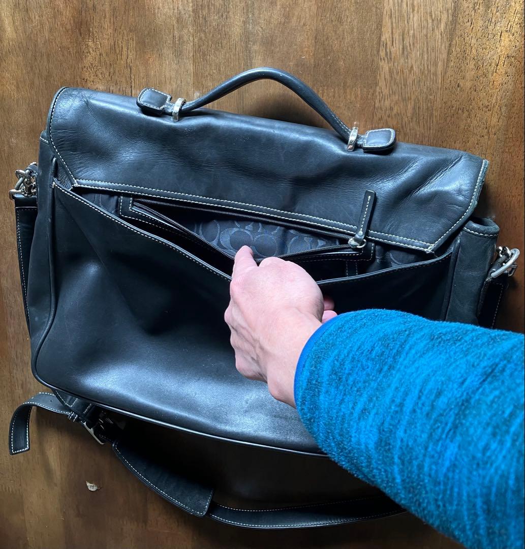 良品!】OLD コーチ ショルダーバッグ ビジネスバッグ 黒 F06457 - メルカリ