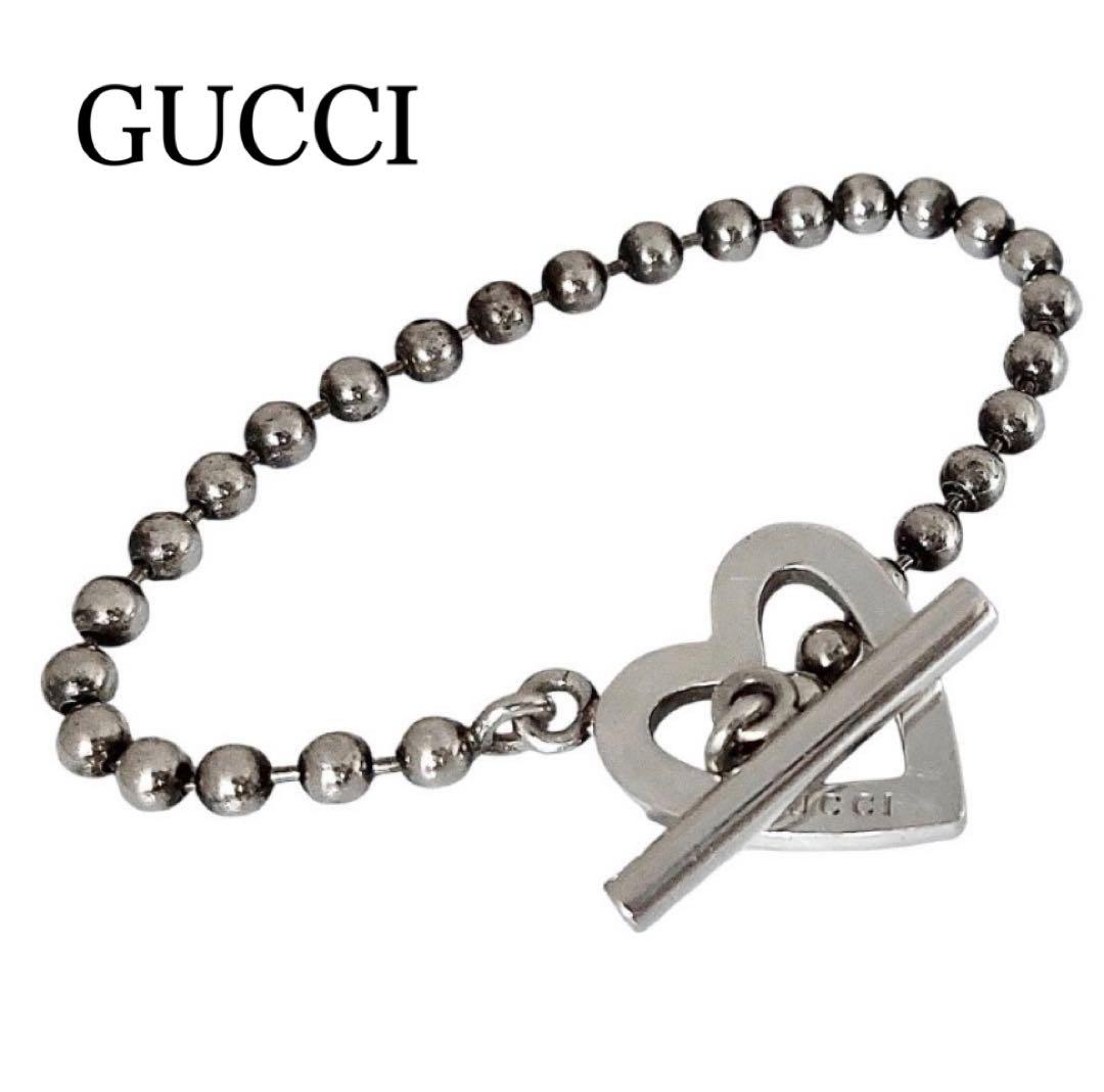 GUCCI グッチ SV925 トグルハートボールチェーン ブレスレット 15
