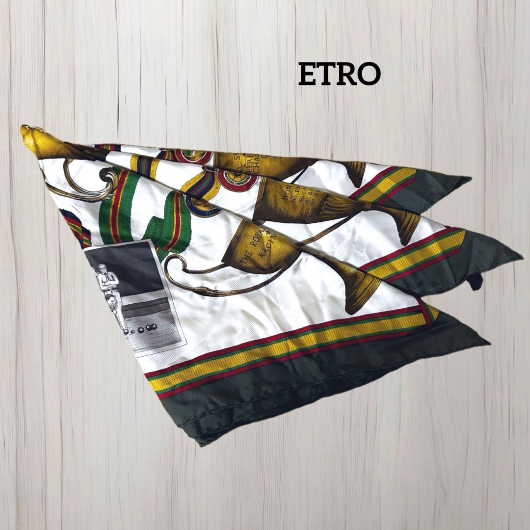 8f175 ETRO エトロ シルク 大判 スカーフ - メルカリ