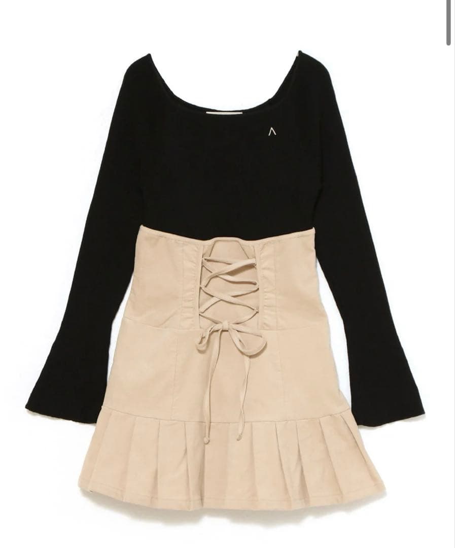 即日発送High waist velour mini dressブラック Velvet mini dress | Judin