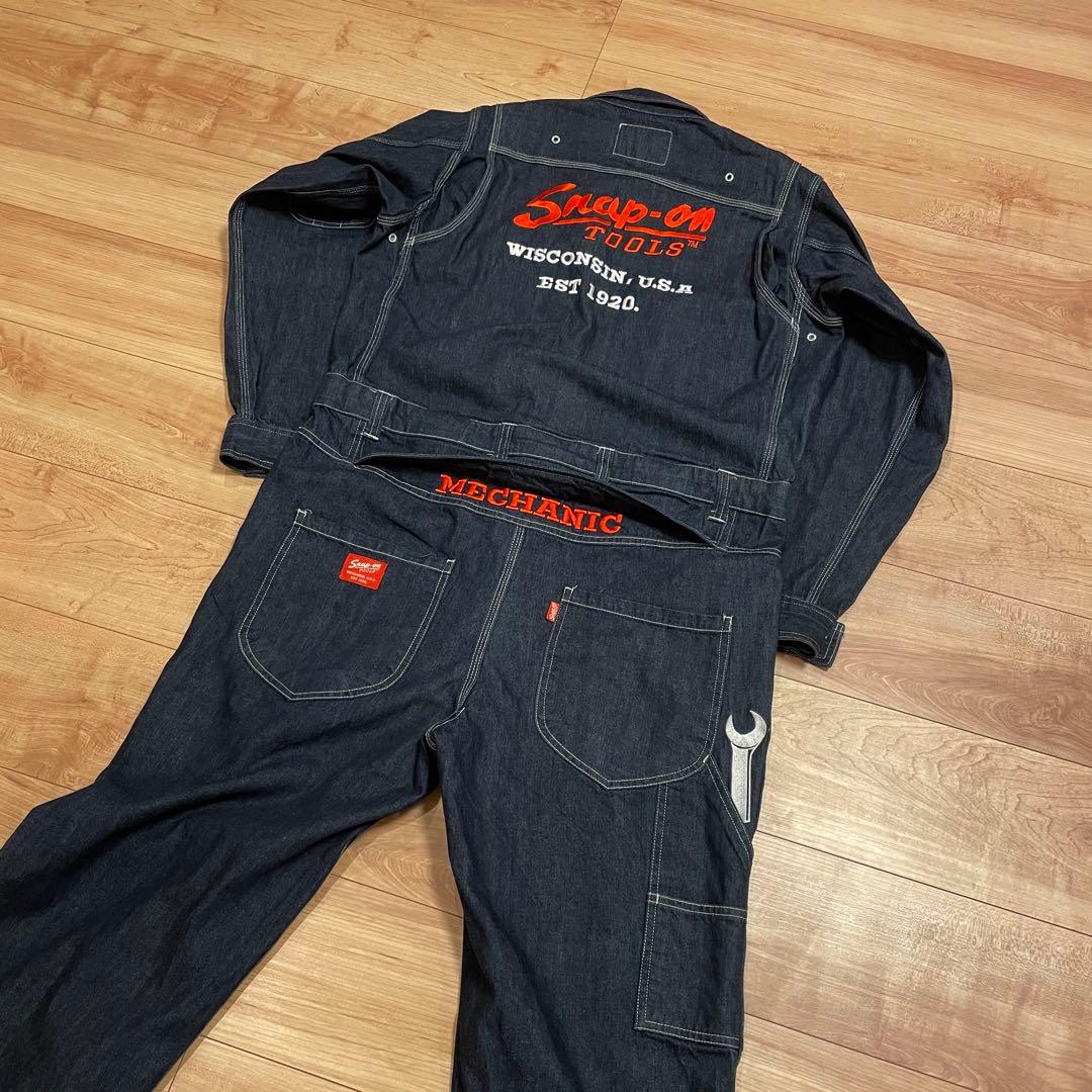 Snap-on デニムオーバーオールツナギ