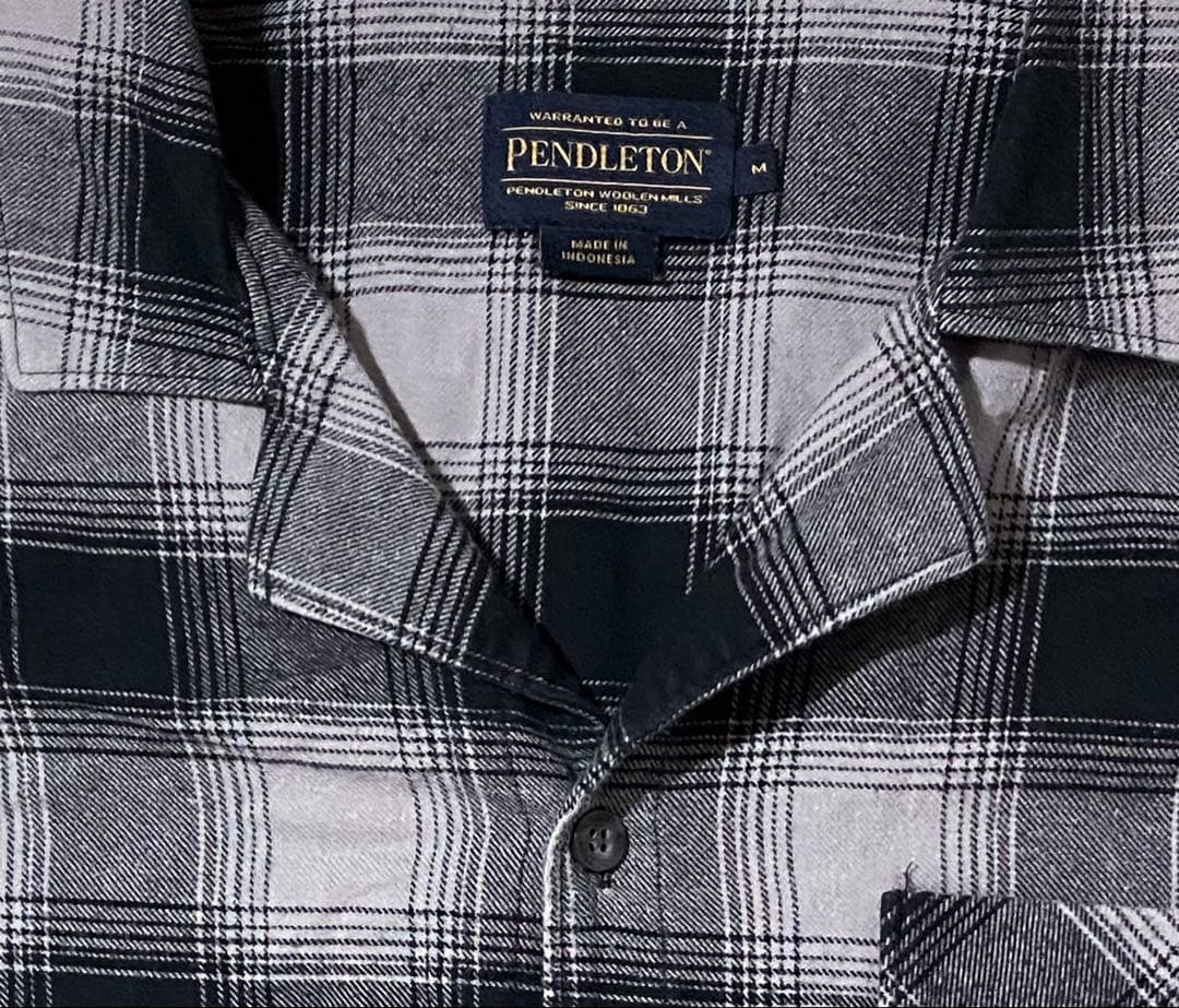 神配色 ペンドルトン 黒オンブレシャツ ネルシャツ プリントネル