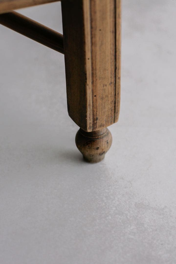 フランスアンティーク パイン材 ラッシュ編みチェア 肘掛け 無垢材