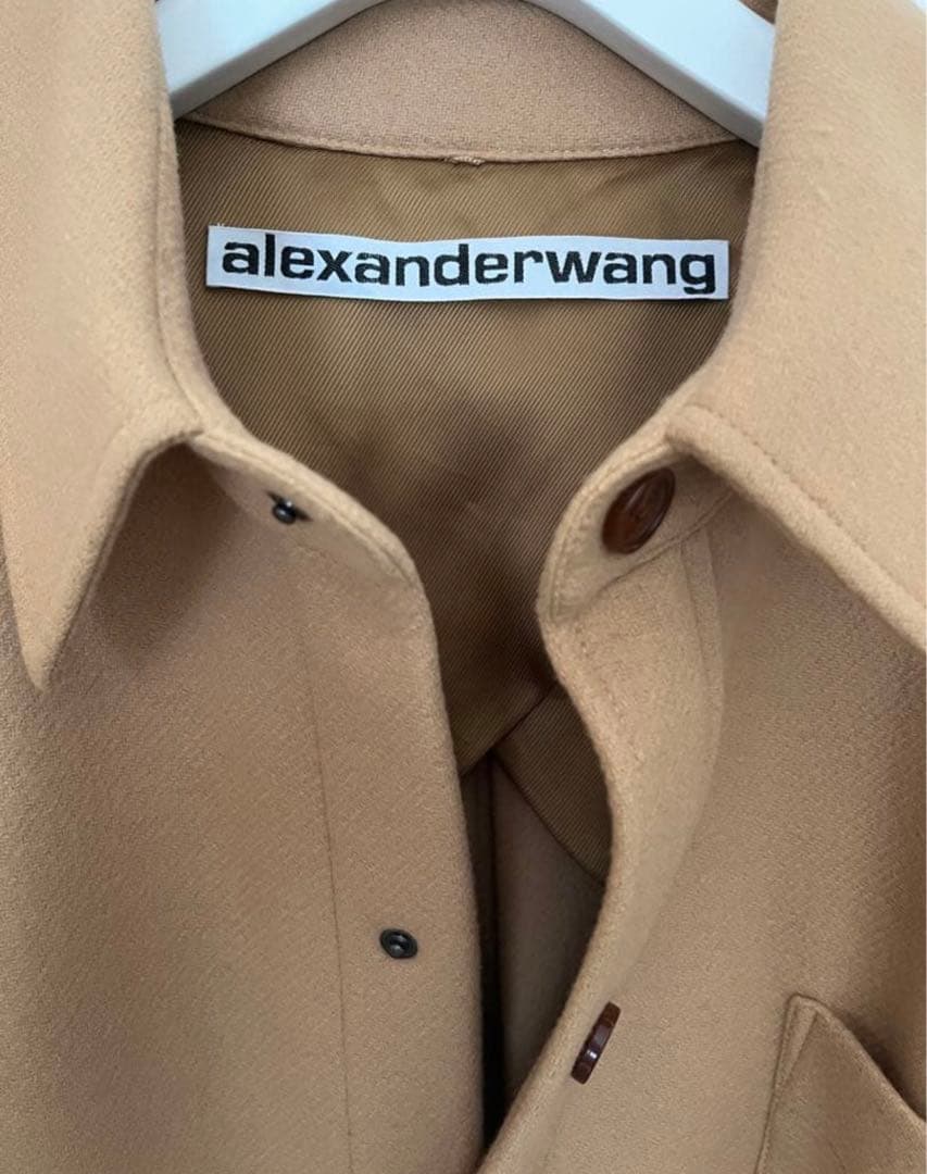 alexander wang ベージュオーバーサイズシャツコート - メルカリ