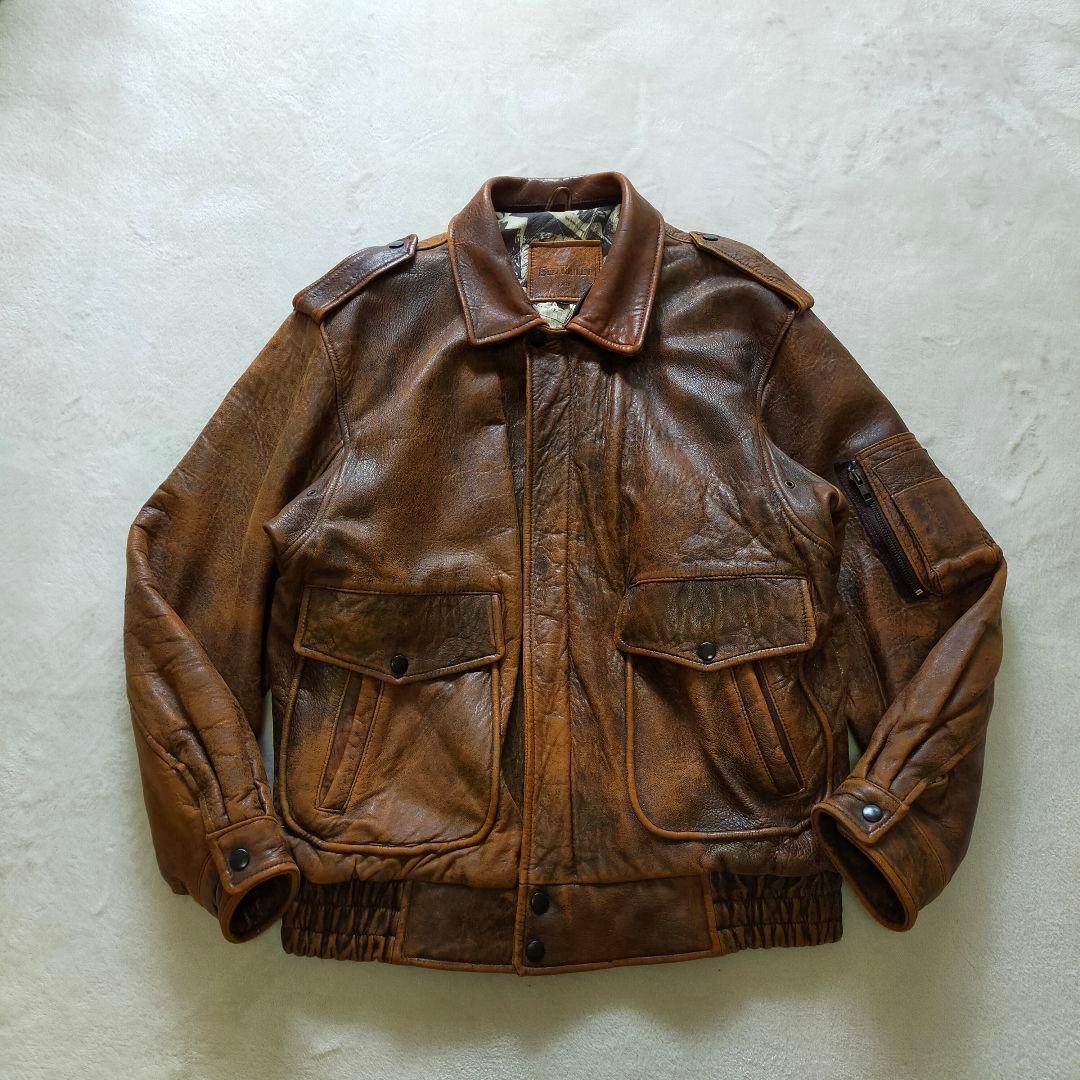 80S 90S　G-1タイプ　L　レザージャケット　フライトジャケット 80〜90年代 AVIREX アヴィレックス G-1 フライトジャケット レザー