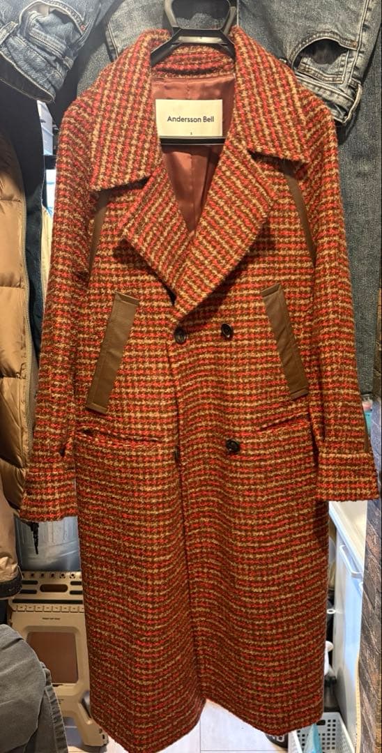 AnderssonBell ウールアルパカ ブラウン ツイード コート 韓国製