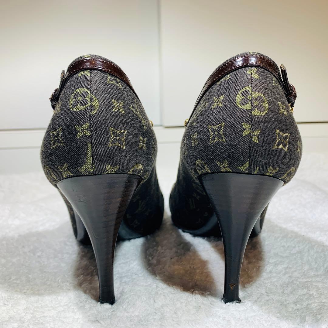 ⭐️ルイヴィトン パンプス モノグラム ベルトデザイン キャンバス、23.5cm