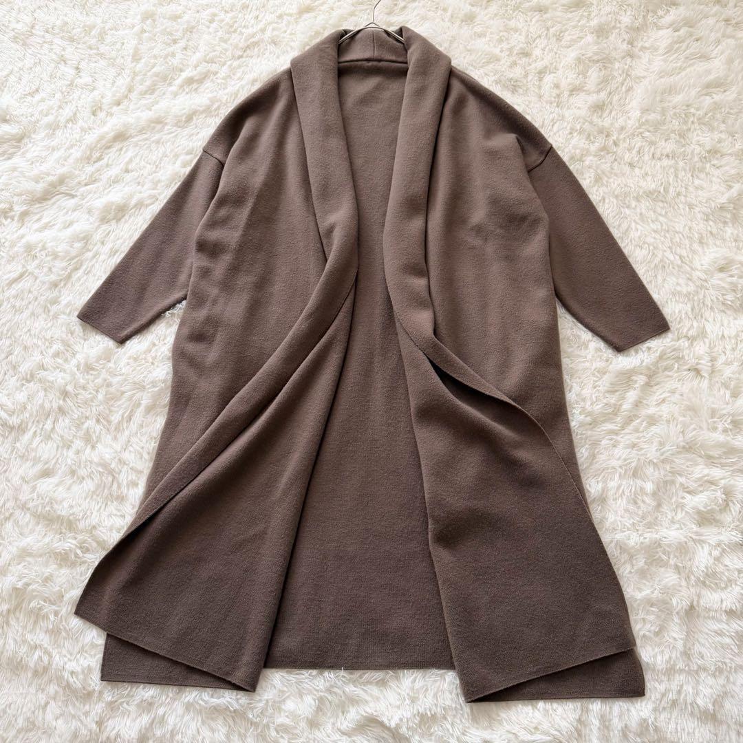 MUSE de Deuxieme Classe スムースニットガウンコート 茶 - メルカリ