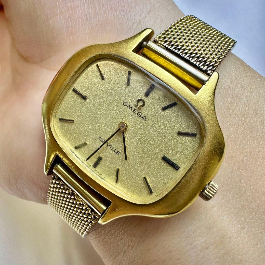 稼働 OMEGA De Ville ゴールド 手巻き時計 cal620 - メルカリ