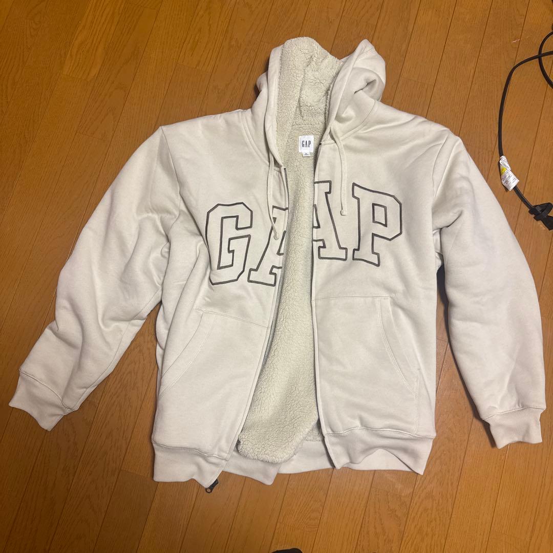 《希少》GAP クリーム色 ジップアップパーカー「agtm_1005」