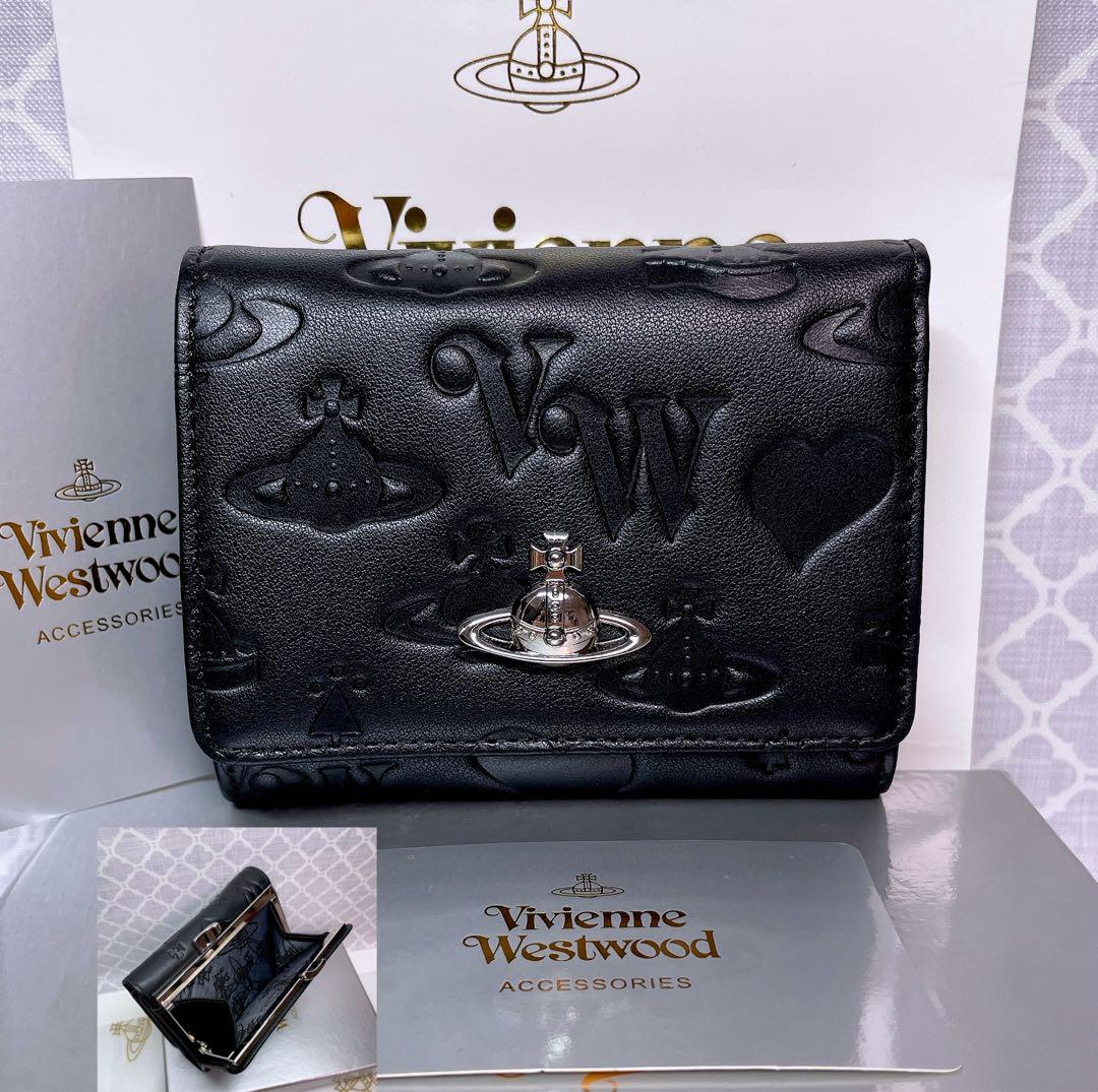 新作✩内柄も素敵】Vivienne Westwood 三折財布 黒マット - メルカリ