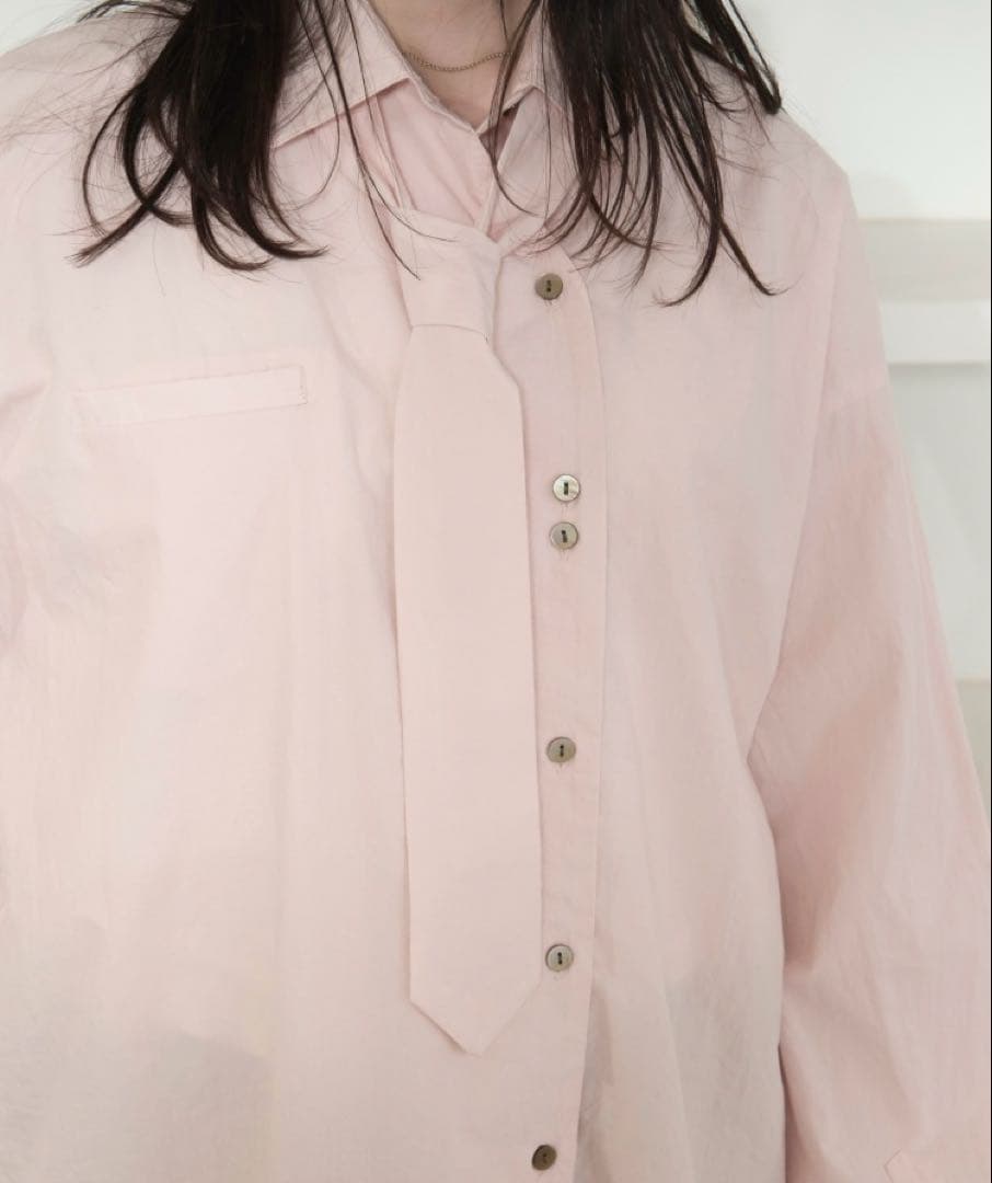 loin nuit】新品未使用ニュアンスボタンタイシャツ (ピンク) - メルカリ