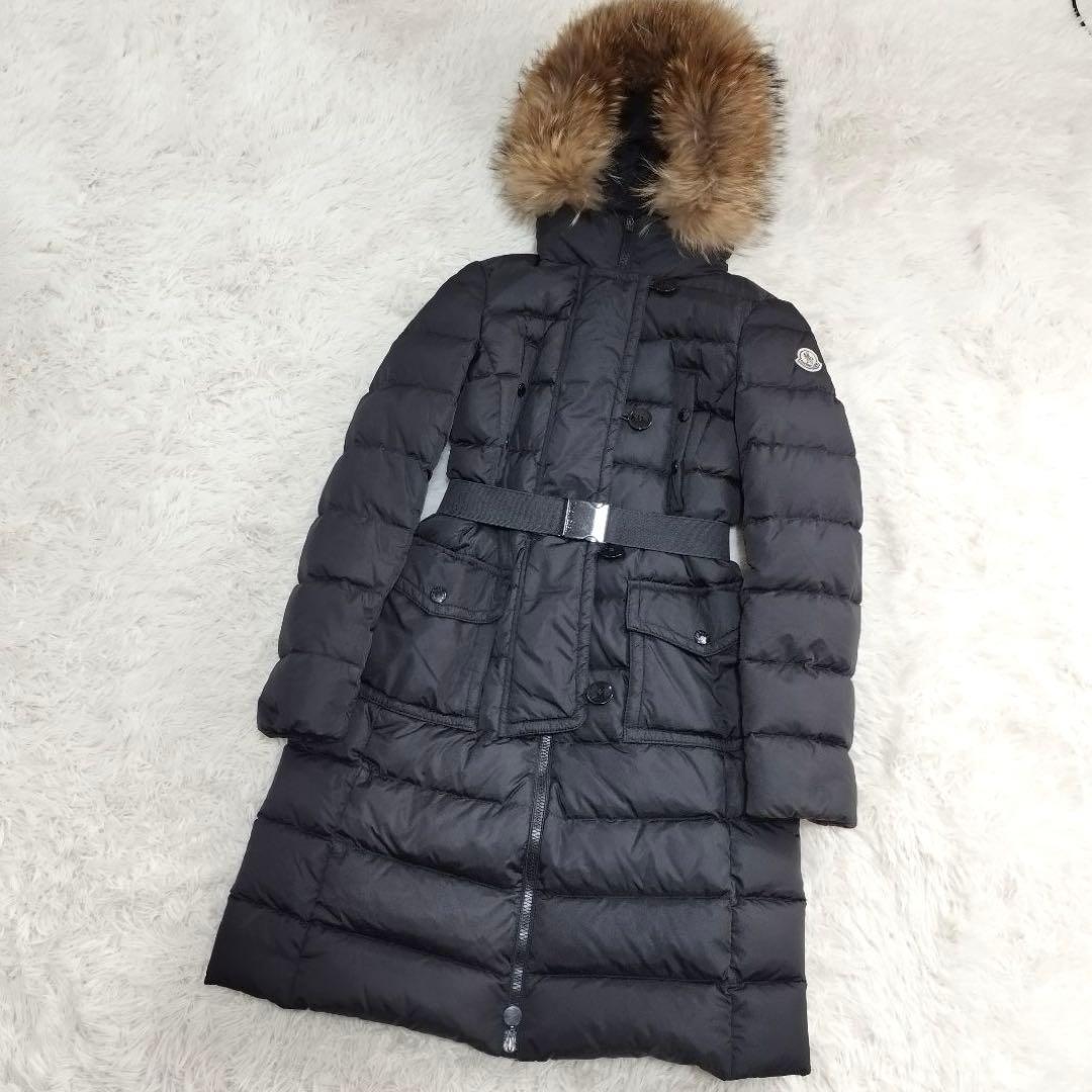 19202✨️モンクレール ジェノブリエ ロングダウンジャケット ファー