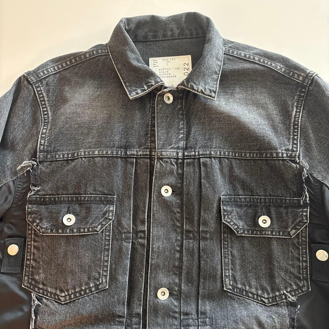 Sacai サカイ ダメージ加工 MA-1 デニムジャケットSCM-022 - メルカリ