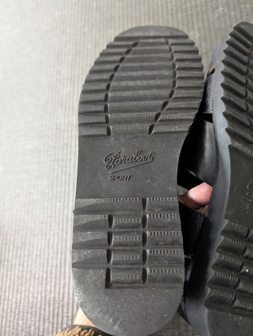 Paraboot パラブーツ ブラック レザーサンダル　グルカ 25.5cm