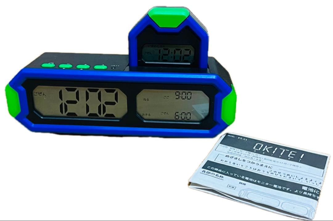 美品　アデッソ　デジタル　目覚まし時計 OKITE！（オキテ）　ES-01 Amazon.co.jp: ADESSO(アデッソ) 目覚まし時計 OKITE! 自分で起きる